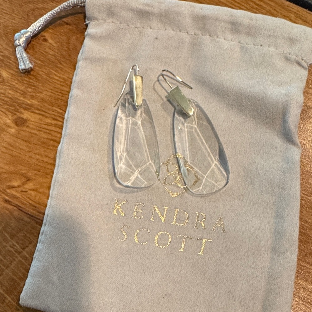 Kendra Scott Gold and Clear Dangle Earrings